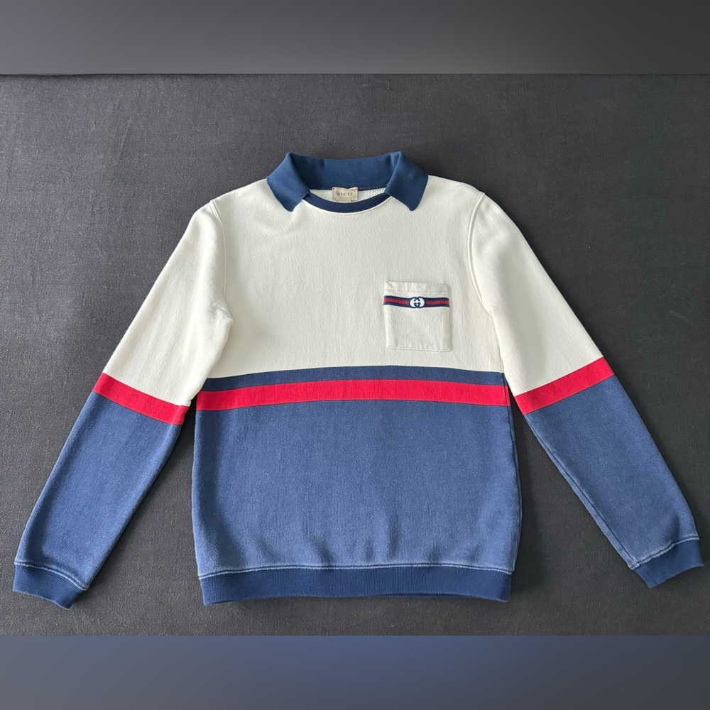 Gucci Kids Sweatshirt - Navy and off White - Boys size 12